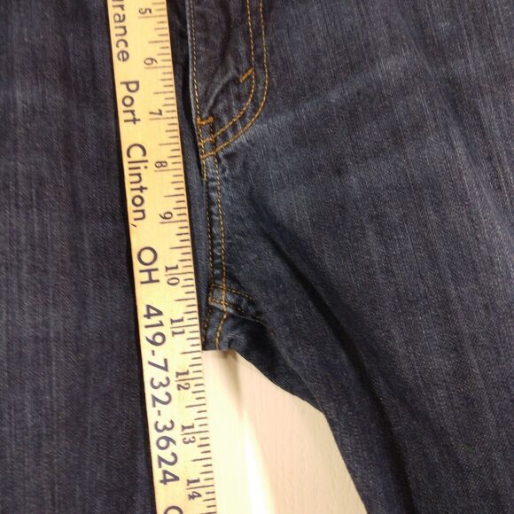 Levi's 505 jeans mens 32x34 blue denim dark wash straight leg Strauss regular - Picture 6 of 10